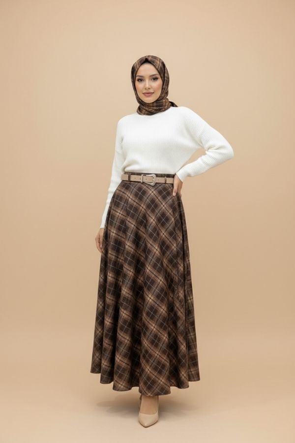 Bürem Butik Mila Ekose Kemerli Etek
